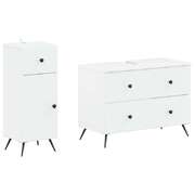 Bathroom Cabinet Set White Wood 82x41x59cm