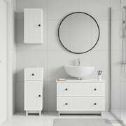 Bathroom Cabinet Set White Wood 30x31x80cm