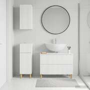 Bathroom Cabinet Set White Engineered 30x31x80cm