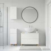 Bathroom Cabinet Set White Wood 30x31x80cm