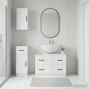 Bathroom Cabinet Set White Wood 30x31x80cm