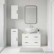 Bathroom Cabinet Set White Engineered Wood 30x31x80cm