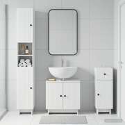 Bathroom Cabinet Set Engineered Wood Slimline 30x31x190cm