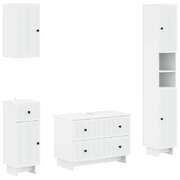 Bathroom Cabinet Set White Engineered Wood 30x31x190cm
