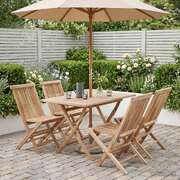 Teak Garden Furniture Set Natural 120x70x75.5cm