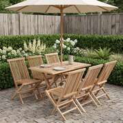 Teak Garden Furniture Set Natural 120x70x75.5cm