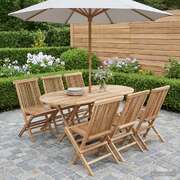 Teak Garden Furniture Set Natural 160x80x76cm