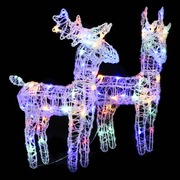 Christmas Reindeers 2 pcs Multicolour 80 LEDs Acrylic