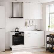 5-Piece Kitchen Cabinet Set White Engineered Wood | EXTG
