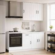 White Kitchen Cabinet Set 5 Piece Engineered Wood | EXTG