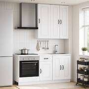 White Kitchen Cabinet Set 5 Piece Engineered Wood | EXTG