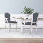 Elegant Comfort: 2-Piece Dark Grey Velvet Dining Chairs
