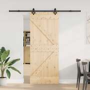 Sliding Door Pine Black Hardware 85x210cm | EXTG