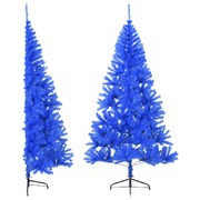 Artificial Half Christmas Tree with Stand Blue PVC