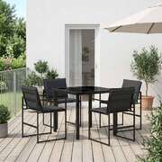 5-Piece Outdoor Dining Set Glass Table | EXTG