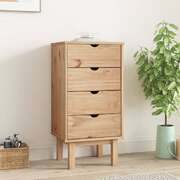 Drawer Cabinet Cupboard Hallway OTTA Brown and Grey - Solid Wood Pine