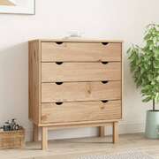 Drawer Cabinet Cupboard Hallway OTTA Brown and White - Solid Wood Pine