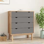 Drawer Cabinet Cupboard Hallway OTTA Brown and White Solid Wood Pine