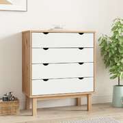 Drawer Cabinet Cupboard Hallway OTTA Brown and White Solid Wood Pine 