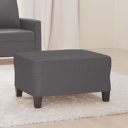 Footstool Grey Faux Leather
