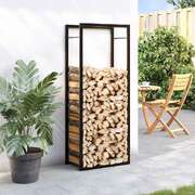 Steel Firewood Rack Matt Black 132cm | EXTG