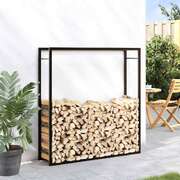 Steel Firewood Rack Matt Black 110cm | EXTG