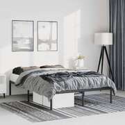 Elegant Black Double Metal Bed Frame for Modern Bedrooms