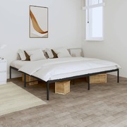 Elegant Black King Metal Bed Frame for Modern Bedrooms