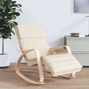 Elegant Ivory: The Cream Fabric Rocking Chair