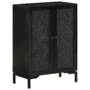 Rustic Charm: Mango and Iron Infused Black Solid Wood Sideboard