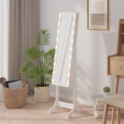 Pure Elegance: A White Free-Standing Mirror with LED