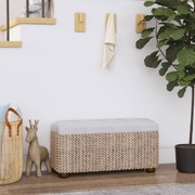 Elegant Grey Cushion Storage Benches - Set of 2 | 69 cm Cattail