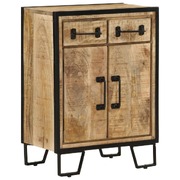 Industrial Chic 2-Drawer Sideboard in Solid Mango Wood and Iron