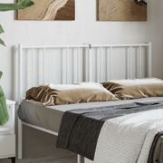 Modern Metal Bed Headboard - 152 cm White Finish