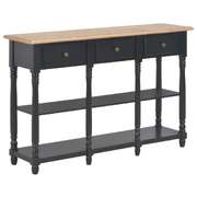 Console Table 3 Drawer 2 Shelf Engineered Wood Hallway Storage Unit Black
