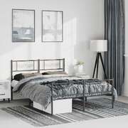 Metal Bed Frame with Headboard and Footboard Queen