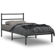 Metal Bed Frame with Headboard- Black King Single