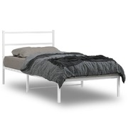 Metal Bed Frame with Headboard White-King Single