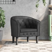 Tub Chair Black Faux Leather Sleeper