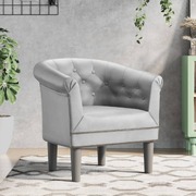 Tub Chair Silver Faux Leather
