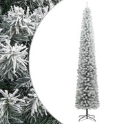 Slim Christmas Tree with Stand and Flocked Snow PVC
