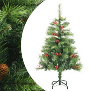 Artificial Hinged Christmas Tree with Cones and Berries