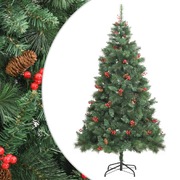 Artificial Hinged Christmas Tree with Cones and Berries for a Festive Touch