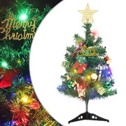 Mini Artificial Pre-lit Christmas Tree with 20 LEDs Green