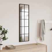 Sleek Reflections: Black Iron Rectangle Wall Mirror 