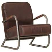 Brown Real Leather Sofa Chair