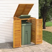 Rustic Wood Enclosure for Individual Trash Bin: Acacia Garbage Shed