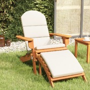 Nature-Inspired Comfort: Solid Wood Acacia Garden Chair with Footrest