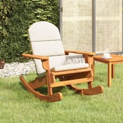 Serenity Sway: Acacia Wood Rocking Chair with Plush Cushions