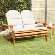 Elegant Oasis: Solid Wood Acacia Garden Bench with Cushions (126 cm)